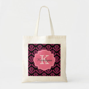 Motif de damassé de monogramme avec le sac