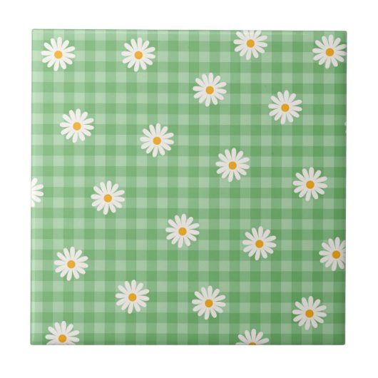 Motif de  de Fleur En vichy à carreaux verts (Devant)