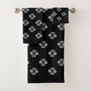 Motif de dentelle blanche élégant sur fond noir