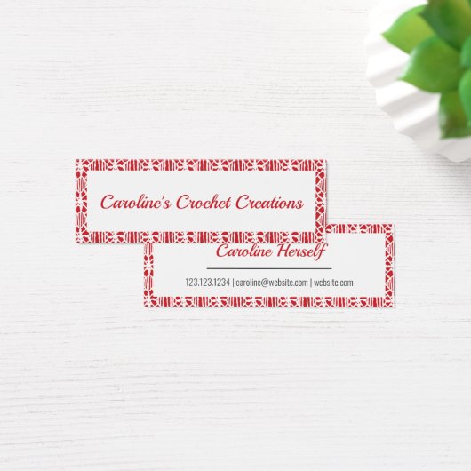 Motif de dentelle rouge rouge blanc Crochet Carte (Bureau)