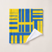 Motif de design de ligne de couleur bleue et jaune (Gant de toilette)