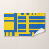 Motif de design de ligne de couleur bleue et jaune (Serviette à main)