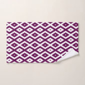 Motif de diamant blanc et violet de prune (Serviette à main)