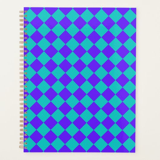 Motif de diamant de Checker Turquoise violet (Devant)