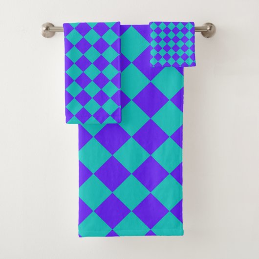 Motif de diamant de Checker Turquoise violet (En situation)