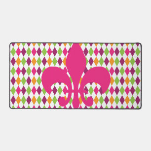 Motif de diamant fleur de lis rose chaud