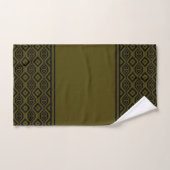 Motif de diamant géométrique Abstrait noir et vert (Serviette à main)