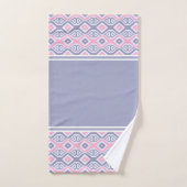 Motif de diamant géométrique Abstrait rose et gris (Serviette à main)