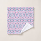 Motif de diamant géométrique Abstrait rose et gris (Gant de toilette)