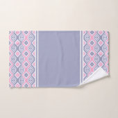 Motif de diamant géométrique Abstrait rose et gris (Serviette à main)