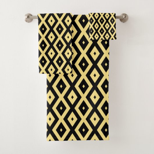 Motif de diamant jaune citron et noir (En situation)
