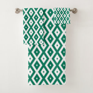 Motif de diamant vert et blanc