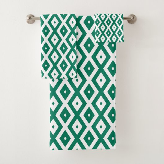Motif de diamant vert et blanc (En situation)