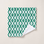Motif de diamant vert et blanc (Gant de toilette)