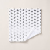 Motif de diamants blanc gris argenté décoratif (Gant de toilette)