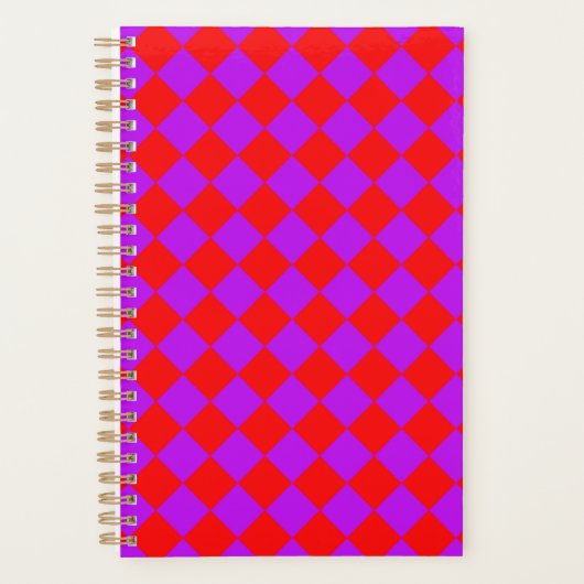 Motif de diamants de Checker rouge violet (Devant)