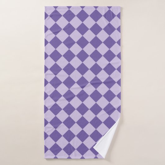 Motif de diamants de Checker Violet (Serviette de bain)