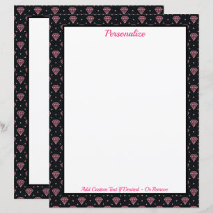 Motif de diamants roses chic sur papier personnali