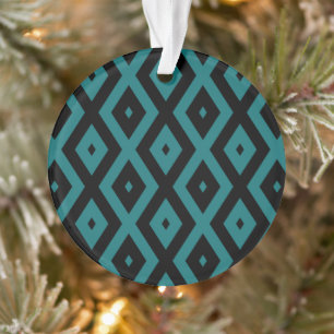 motif de diamants turquoise et noir