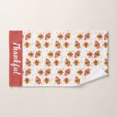Motif de dinde mignon remerciant coloré (Serviette à main)