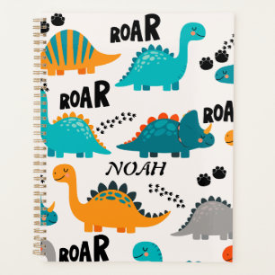Motif de dinosaure mignon Monogramme personnalisé
