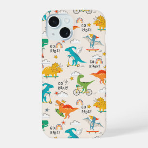 Motif de dinosaure voyageant pour enfants