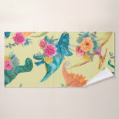 Motif de dinosaures à l'aquarelle. ba sans mer (Serviette de bain)