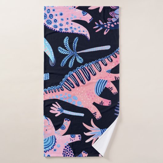 Motif de dinosaures de bande dessinée mignon. (Serviette de bain)