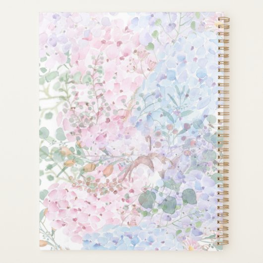 motif de disposition hydrangea rose bleu violet (Dos)