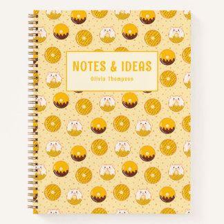Motif de Donut Kawaii Carnet Spiral personnalisé