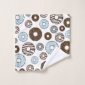Motif De Donuts, Donuts Bleus, Donuts Brown (Gant de toilette)
