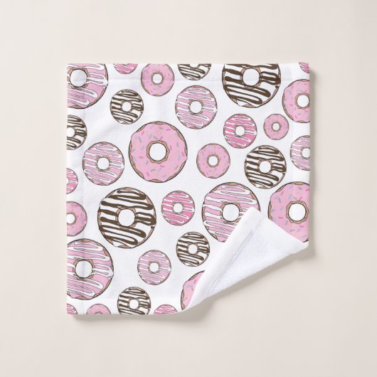 Motif De Donuts, Donuts Roses, Donuts Blancs (Gant de toilette)