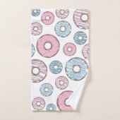 Motif De Donuts, Donuts Roses, Donuts Bleus (Serviette à main)