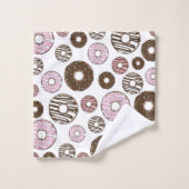 Motif De Donuts, Donuts Roses, Donuts Brown (Gant de toilette)