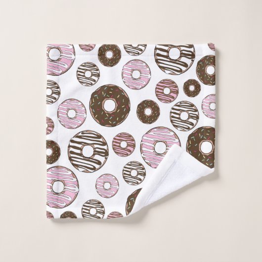 Motif De Donuts, Donuts Roses, Donuts Brown (Gant de toilette)