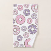 Motif De Donuts, Donuts Roses, Donuts Violets (Serviette à main)