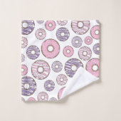 Motif De Donuts, Donuts Roses, Donuts Violets (Gant de toilette)