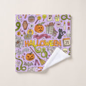Motif de doodle d'Halloween mignon (Gant de toilette)