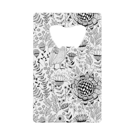 Motif de doodle d'oiseaux et de fleurs (Devant)