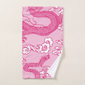 Motif de dragon chinois rose (Serviette à main)