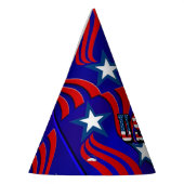 Motif de drapeau abstrait avec chapeau de fête tex (Gauche)