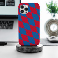 Motif de drapeau diamant Bavière bleu et rouge