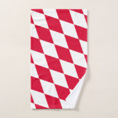 Motif de drapeau diamant Bavière rouge et blanc (Serviette à main)