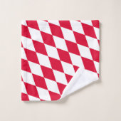 Motif de drapeau diamant Bavière rouge et blanc (Gant de toilette)