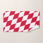 Motif de drapeau diamant Bavière rouge et blanc (Serviette à main)