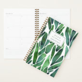 Motif de feuillage à l'aquarelle verte Monogramme  (Devant avec enveloppe)
