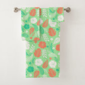 Motif de feuillage vert et orange (En situation)