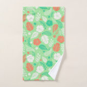 Motif de feuillage vert et orange (Serviette à main)