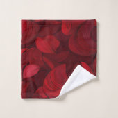 Motif de feuille Abstraite rouge foncé Monogrammé (Gant de toilette)