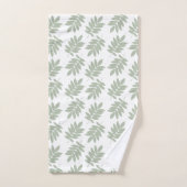 Motif de feuille âgée vert+blanc (Serviette à main)